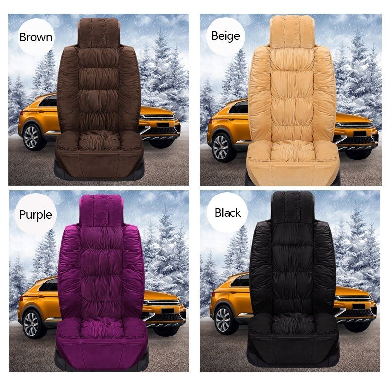 Cushioned Plush Car Seat Cover For Front and Back Seat - Kalinzy