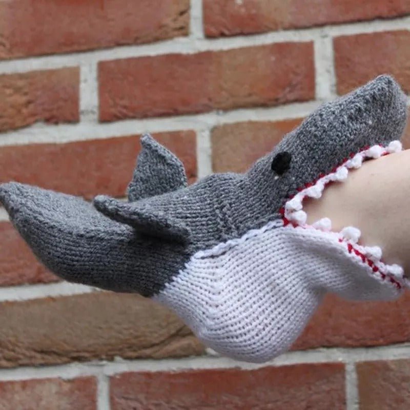 Funny and Cute 3D Animal Biting Socks - Best Knit Crocodile and Shark Socks - Kalinzy