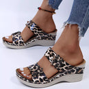 Leopard / Snake Print Orthopedic Leather Wedge Soft Sole Sandals