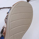 Leopard / Snake Print Orthopedic Leather Wedge Soft Sole Sandals