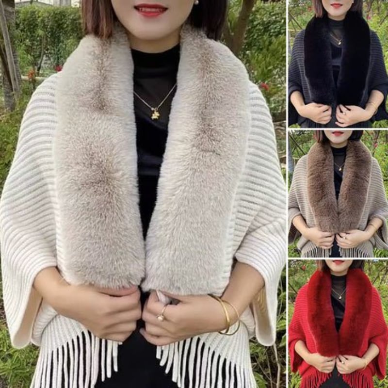 Loose Knitted Thickened Shawl Coat - Kalinzy