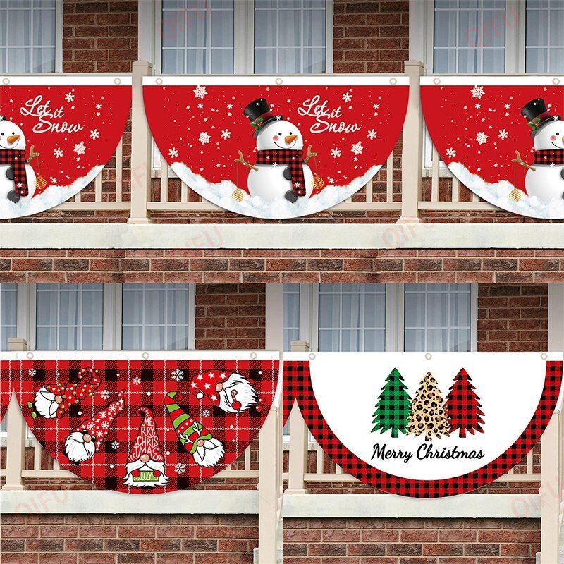 Merry Christmas Banner | 33.5 x 18 Inches Garden Flags
