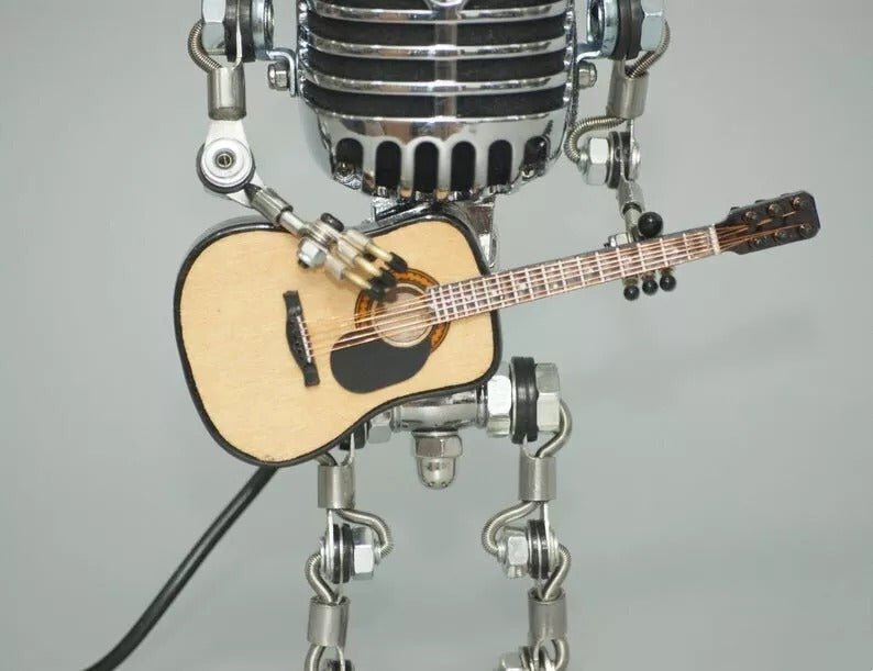 Microphone Robot Lamp With a Guitar