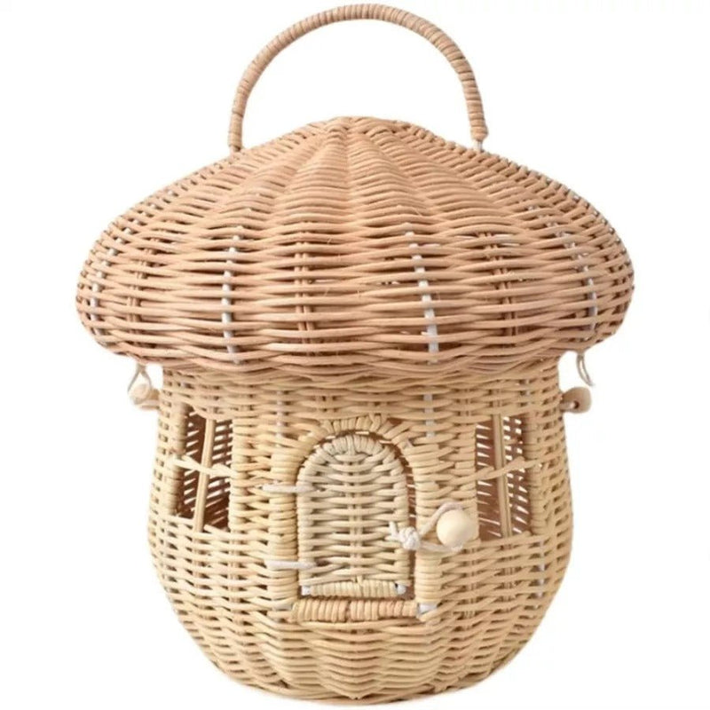 Mushroom Basket Wicker Woven Designer Bag