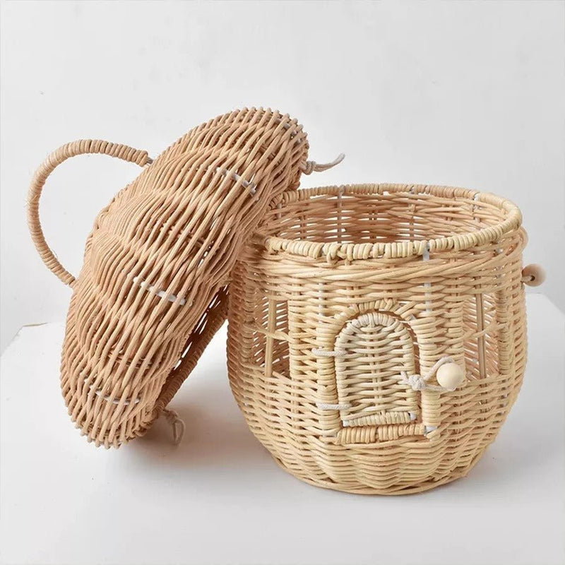 Mushroom Basket Wicker Woven Designer Bag