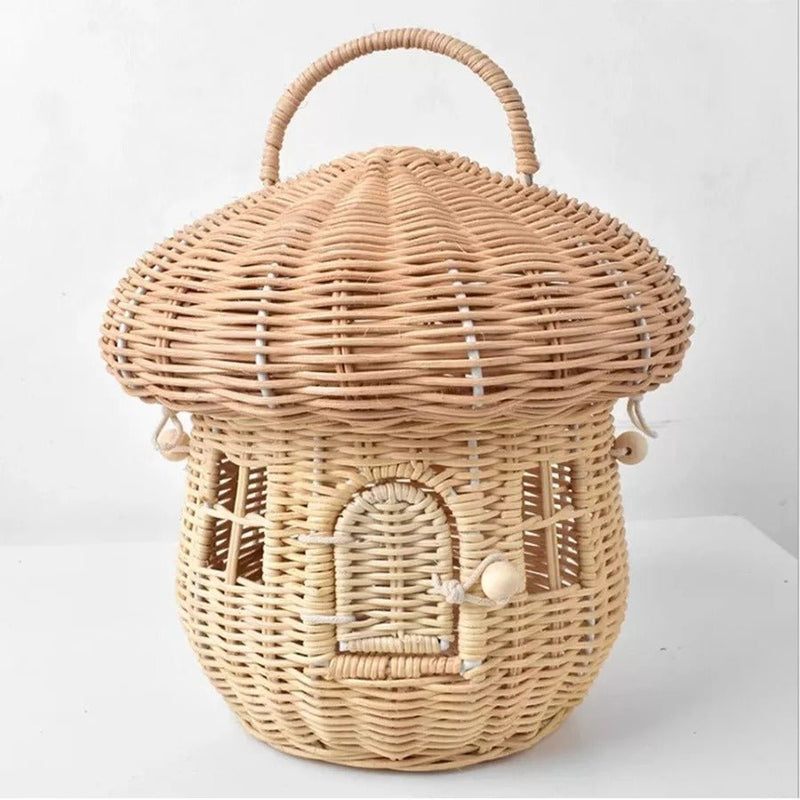 Mushroom Basket Wicker Woven Designer Bag