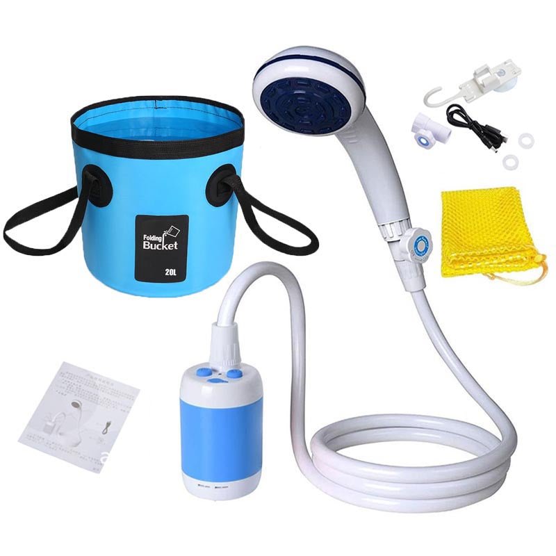 Portable Camping Shower Set With Bucket
