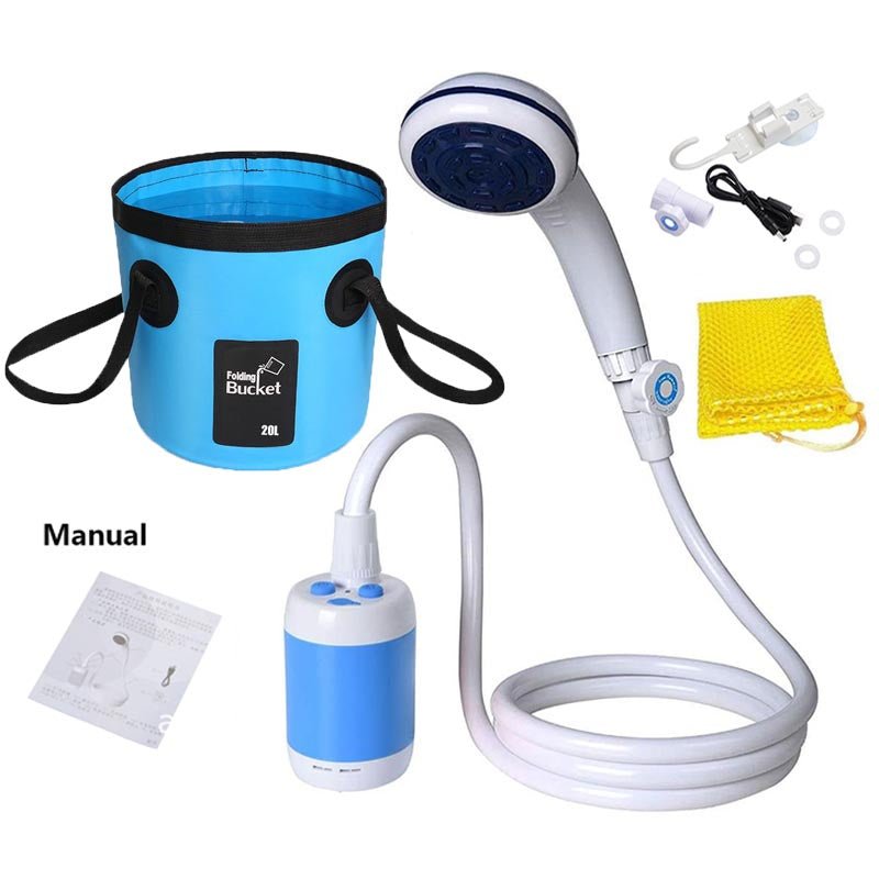 Portable Camping Shower Set With Bucket
