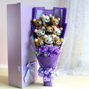 Rose Cute Teddy Bear Plush Bouquet Enchanted Flower Gift Box
