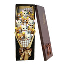 Rose Cute Teddy Bear Plush Bouquet Enchanted Flower Gift Box