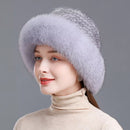 Soft Fluffy Hat - Winter Warm- Natural Fox Fur - Kalinzy