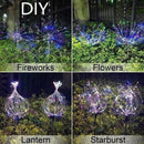 Solar Light Fireworks on Garden Lamp