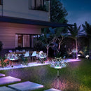 Solar Light Fireworks on Garden Lamp
