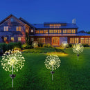 Solar Light Fireworks on Garden Lamp