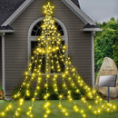 Solar Waterfall Tree Star Lights | Christmas Decorations Outdoor Lights
