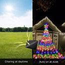 Solar Waterfall Tree Star Lights | Christmas Decorations Outdoor Lights