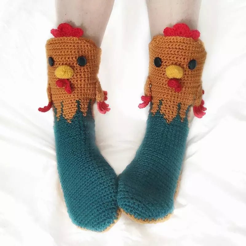 Winter Funny Animal Socks Chicken Crocodile Cow Giraffe Knitted Socks ...