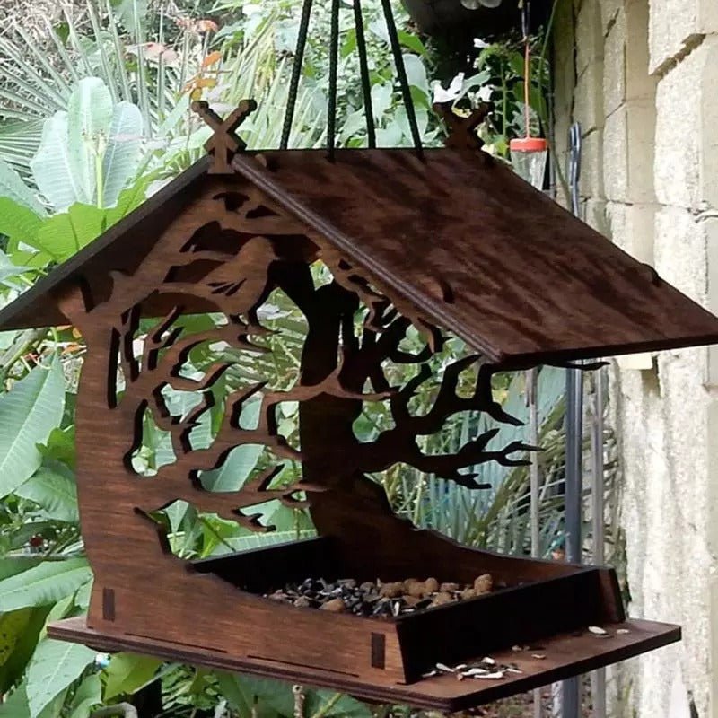 Wooden Birdfeeder Birdhouse