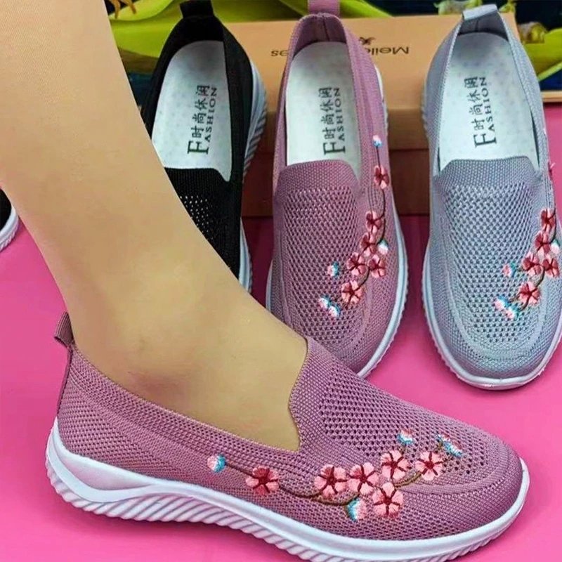 Zapatos De Mujer | Floral Women Sneakers - Kalinzy